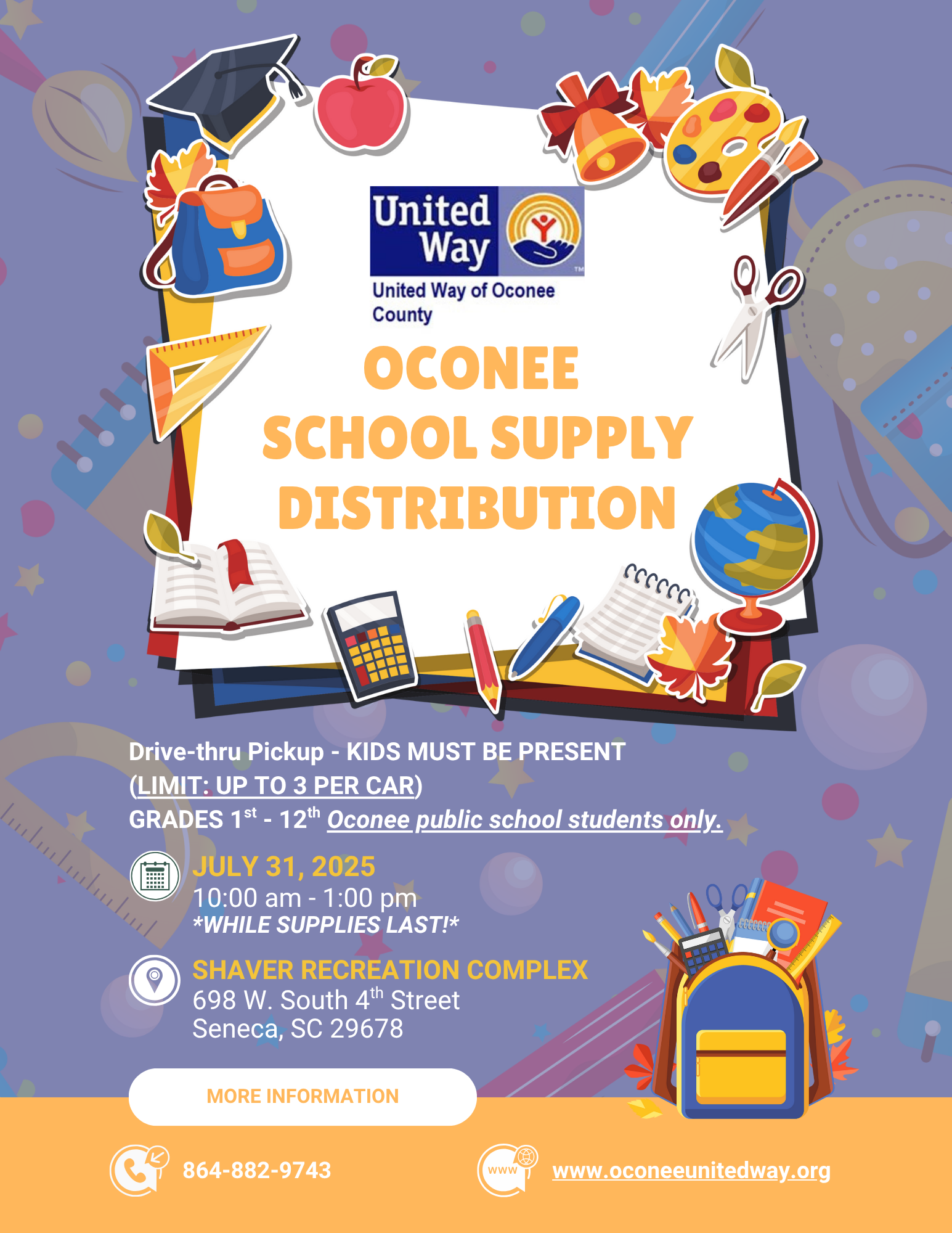 School Supply Distribution Flyer