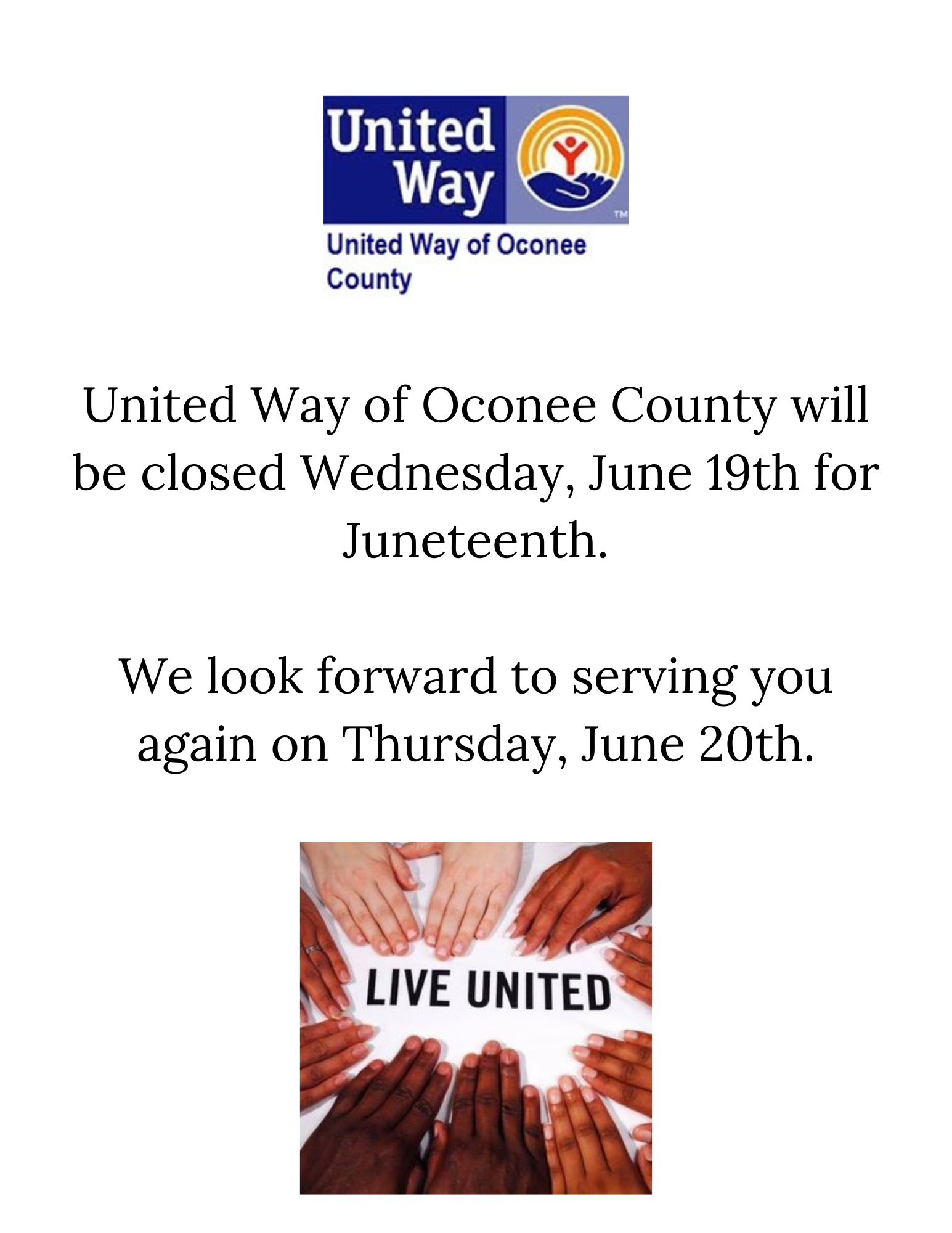 Closed June 19, 2024. Will reopen Thursday June 20, 2024.