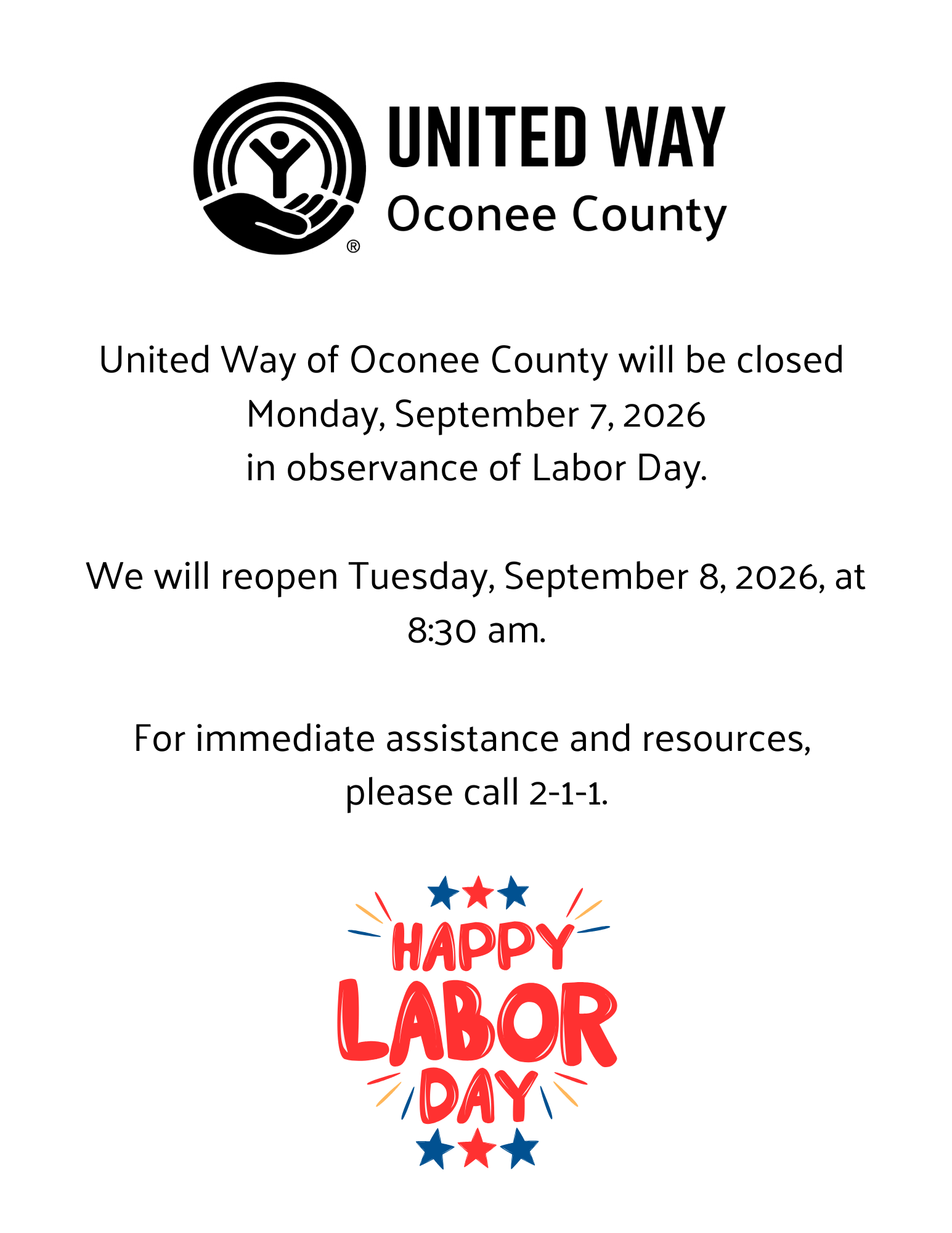 Closed for Labor Day